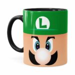 Caneca Luigi Super Mario Bros Face Preta