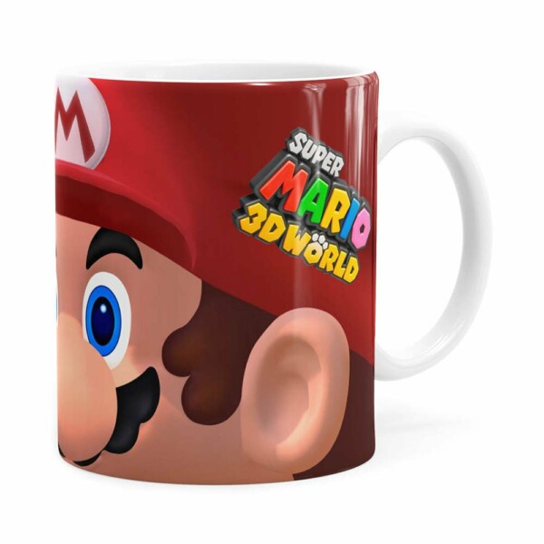 Caneca Mario 3d Print Com Logo Branca