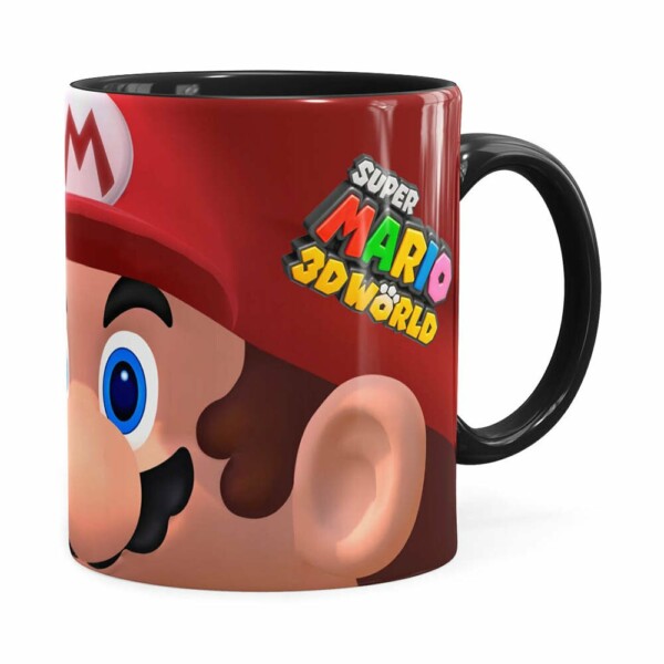 Caneca Mario 3d Print Com Logo Preta
