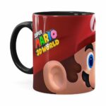 Caneca Mario 3d Print Com Logo Preta