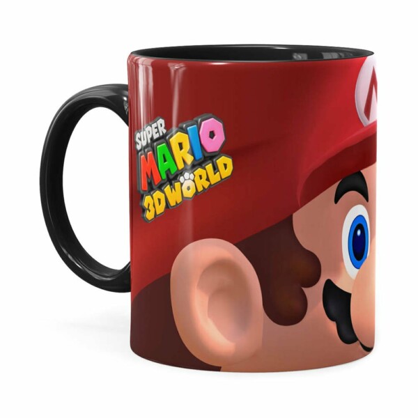 Caneca Mario 3d Print Com Logo Preta
