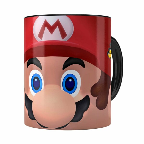 Caneca Mario 3d Print Com Logo Preta