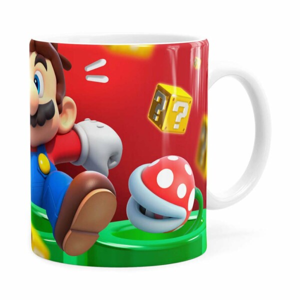Caneca Mario 3d Print Susto Super Branca