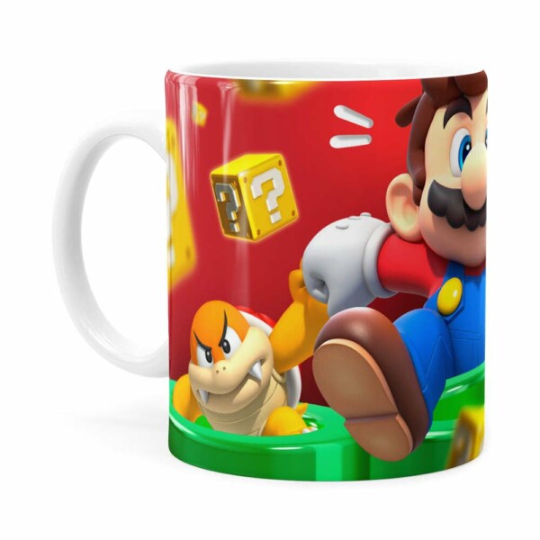 Caneca Mario 3d Print Susto Super Branca
