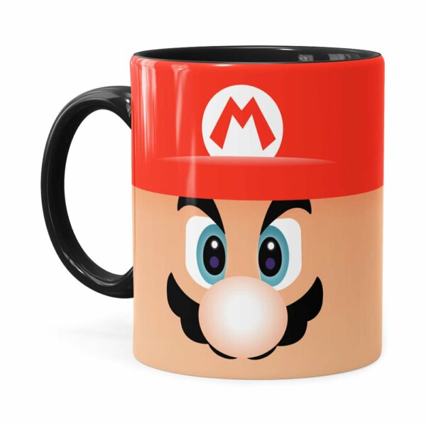 Caneca Mario Super Mario Bros Face Preta