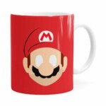 Caneca Mario Super Mario Bros Minimalista Branca