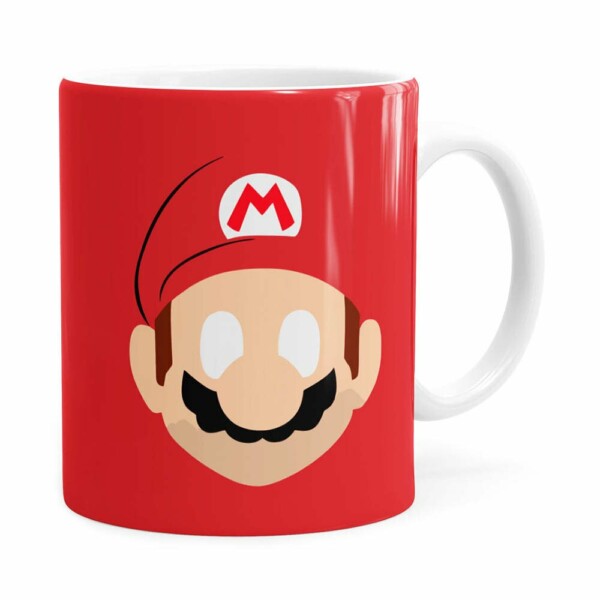 Caneca Mario Super Mario Bros Minimalista Branca