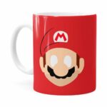 Caneca Mario Super Mario Bros Minimalista Branca