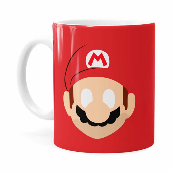 Caneca Mario Super Mario Bros Minimalista Branca