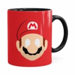 Caneca Mario Super Mario Bros Minimalista Preta