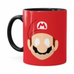 Caneca Mario Super Mario Bros Minimalista Preta