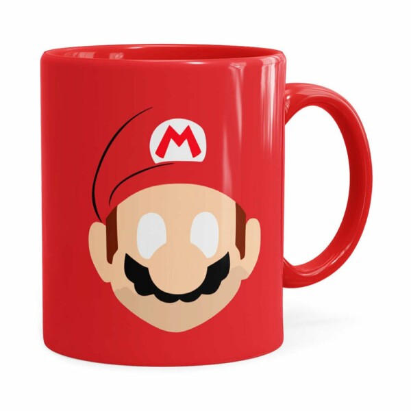 Caneca Mario Super Mario Bros Minimalista Vermelha