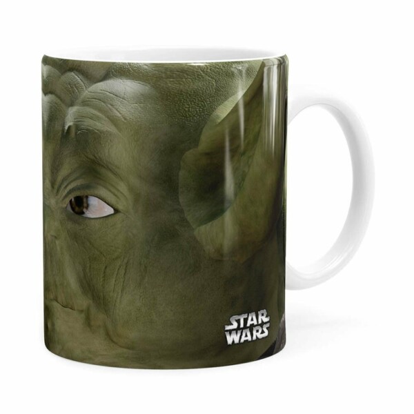 Caneca Mestre Yoda 3d Print Star Wars Branca