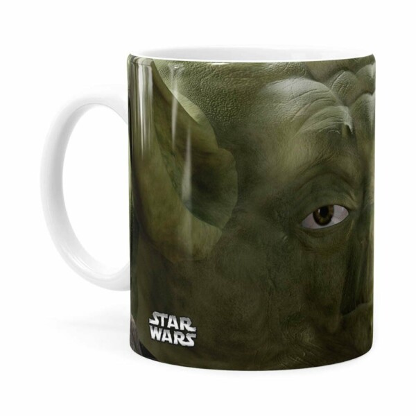 Caneca Mestre Yoda 3d Print Star Wars Branca