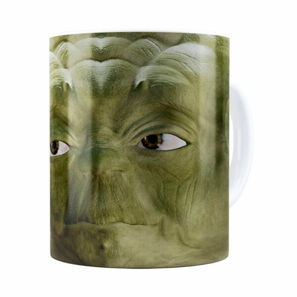 Caneca Mestre Yoda 3d Print Star Wars Branca