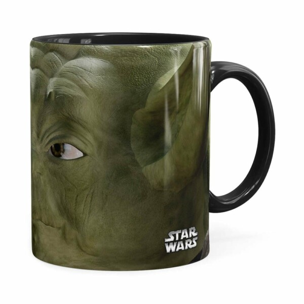 Caneca Mestre Yoda 3d Print Star Wars Preta
