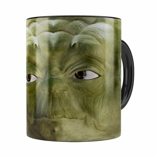 Caneca Mestre Yoda 3d Print Star Wars Preta