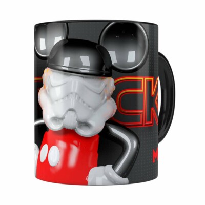 Caneca Mickey Star Wars 3d Print Preta