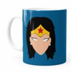 Caneca Mulher Maravilha Anime Minimalista Branca