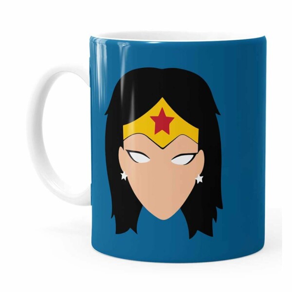 Caneca Mulher Maravilha Anime Minimalista Branca