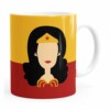 Caneca Mulher Maravilha Minimalista Branca