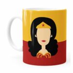 Caneca Mulher Maravilha Minimalista Branca