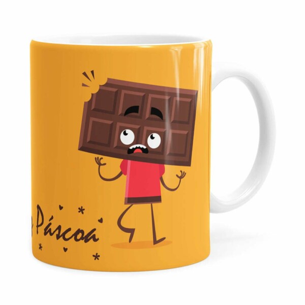Caneca Páscoa Cara De Chocolate V01 Branca