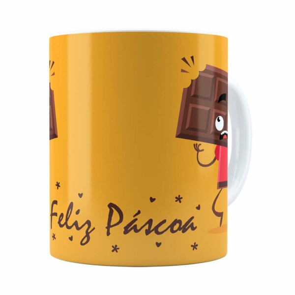 Caneca Páscoa Cara De Chocolate V01 Branca