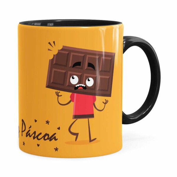 Caneca Páscoa Cara De Chocolate V01 Preta