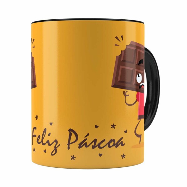 Caneca Páscoa Cara De Chocolate V01 Preta