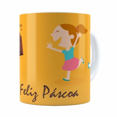 Caneca Páscoa Cara De Chocolate V02 Branca