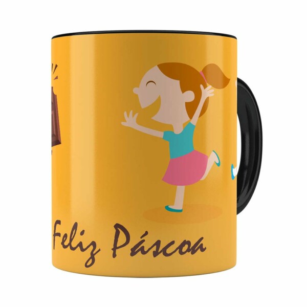 Caneca Páscoa Cara De Chocolate V02 Preta