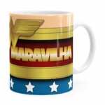 Caneca Personalizada Mulher Maravilha Com Nome Branca