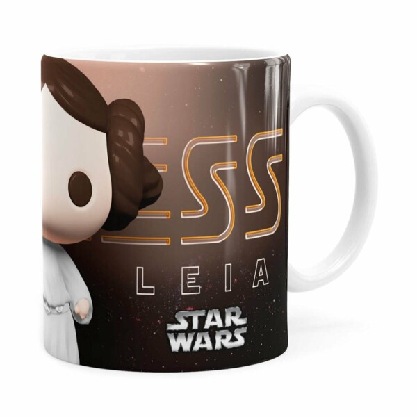 Caneca Princesa Leia 3d Print Star Wars Branca