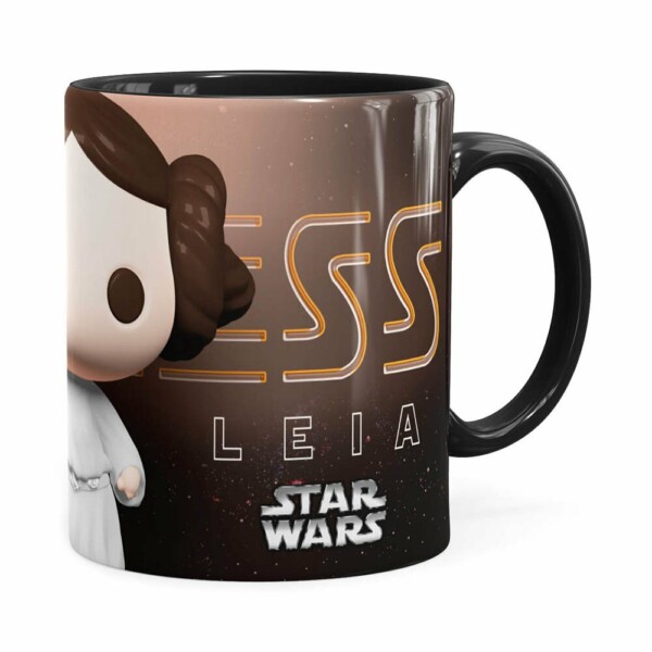 Caneca Princesa Leia 3d Print Star Wars Preta