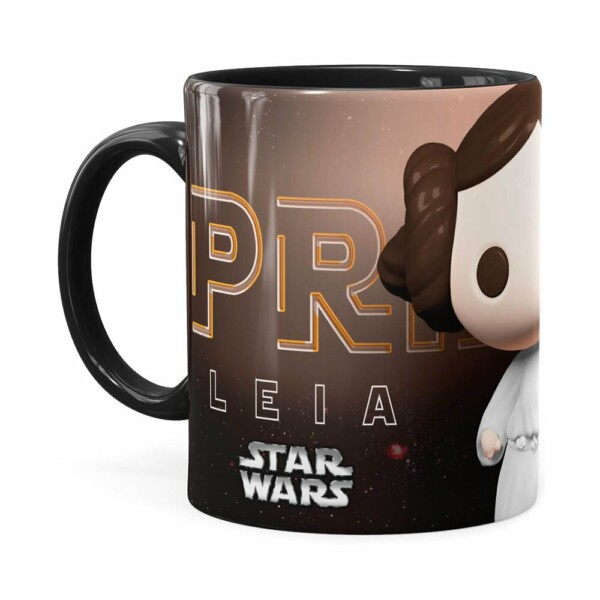 Caneca Princesa Leia 3d Print Star Wars Preta