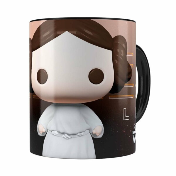 Caneca Princesa Leia 3d Print Star Wars Preta