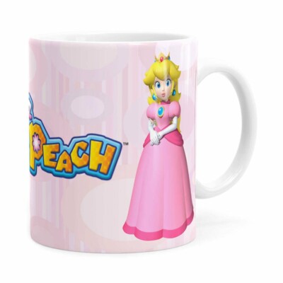 Caneca Princesa Peach Super Mario Bros V01 Branca
