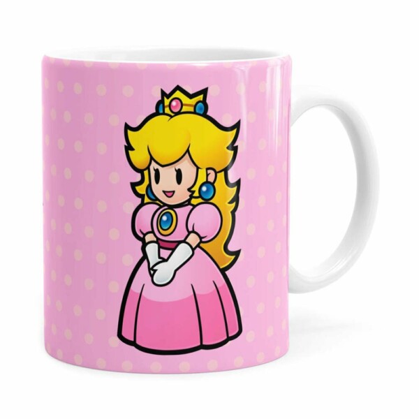 Caneca Princesa Peach Super Mario Bros V02 Branca