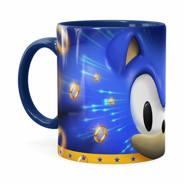 Caneca Sonic 3d Print Azul Escuro
