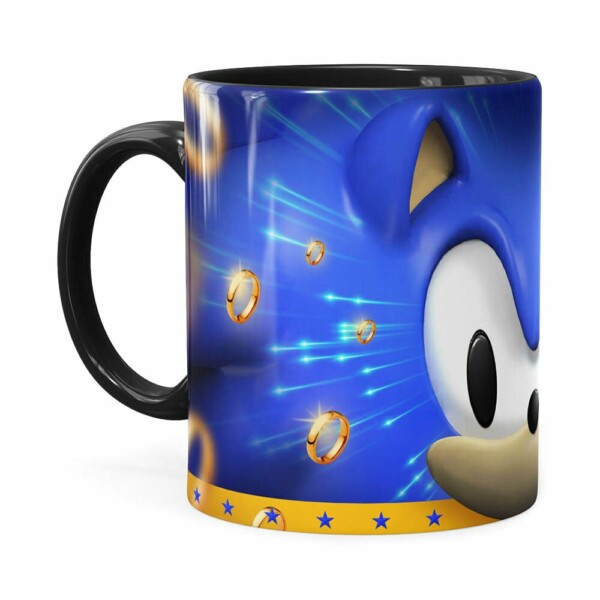 Caneca Sonic 3d Print Preta