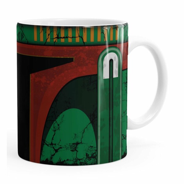 Caneca Star Wars Boba Fett 01 Cabeça Branca