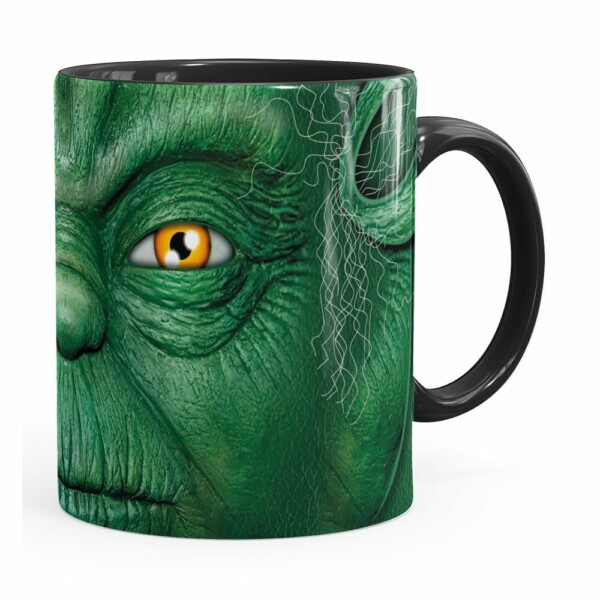 Caneca Star Wars Mestre Yoda V01 Cabeça Preta