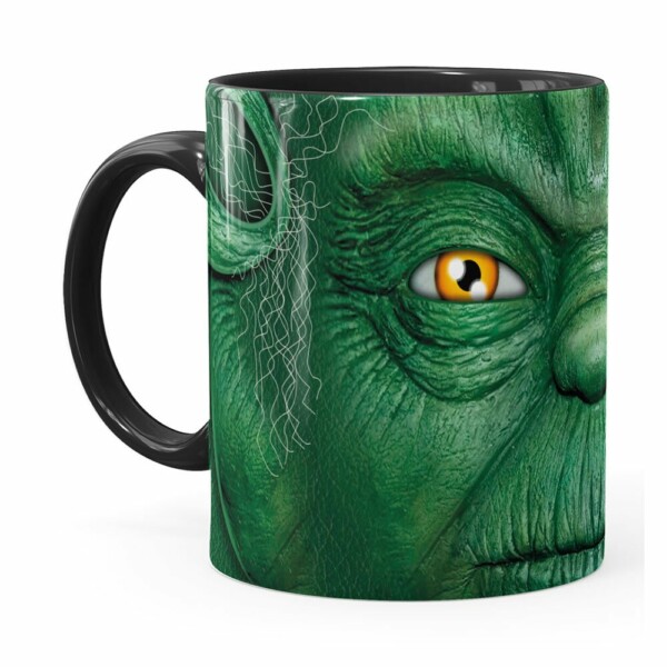 Caneca Star Wars Mestre Yoda V01 Cabeça Preta