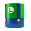 Caneca Super Mario Bros Luigi Uniforme Branca
