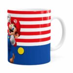 Caneca Super Mario Bros Mário Pulando Branca