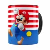 Caneca Super Mario Bros Mario Pulando Preta