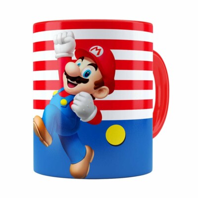 Caneca Super Mario Bros Mario Pulando Vermelha