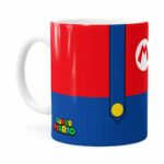 Caneca Super Mario Bros Mario Uniforme Branca