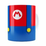 Caneca Super Mario Bros Mario Uniforme Branca